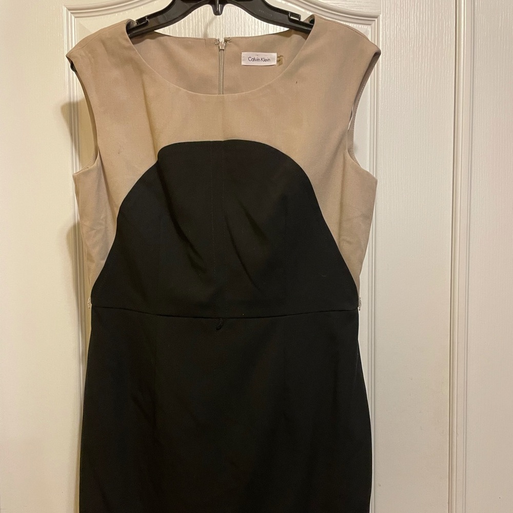 Nude and Black Calvin Klein Dress Size 12 Petite